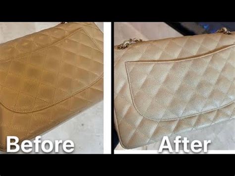 how to remove color transfer from chanel bag|light colored chanel bag.